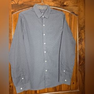 Men's Van Heusen Gray Patterned Shirt Large Tall